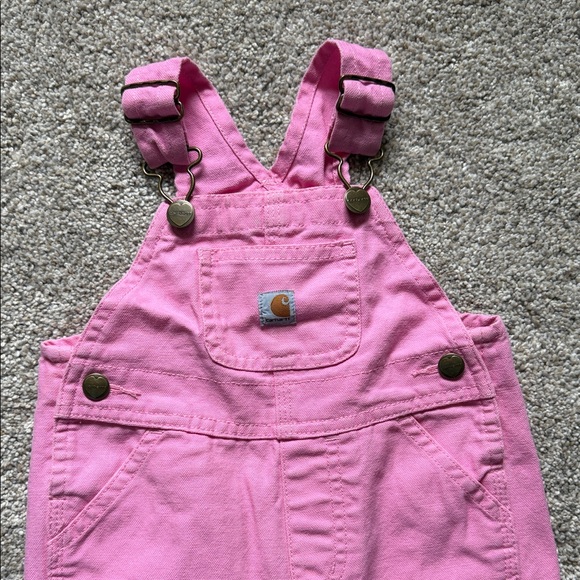 Carhartt Loose-Fit Canvas Bib Overalls for Babies - Pink Lemonade - 6 Months - Picture 2 of 7